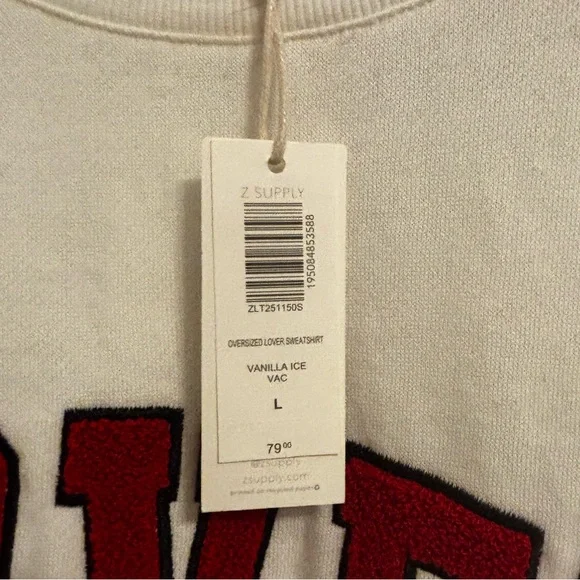 Z Supply Lover Sweatshirt NWT Size Large - Picture 4 of 6